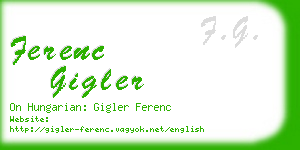 ferenc gigler business card